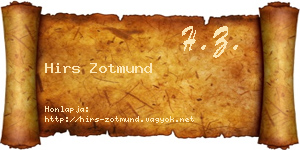 Hirs Zotmund névjegykártya